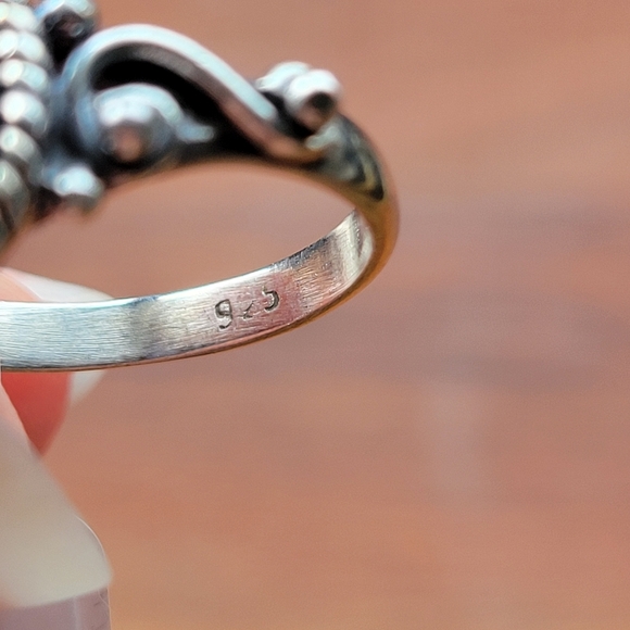 Tanzanite Handmade Pear Shape Sterling Silver Size 6.5 Ring - Picture 6 of 8